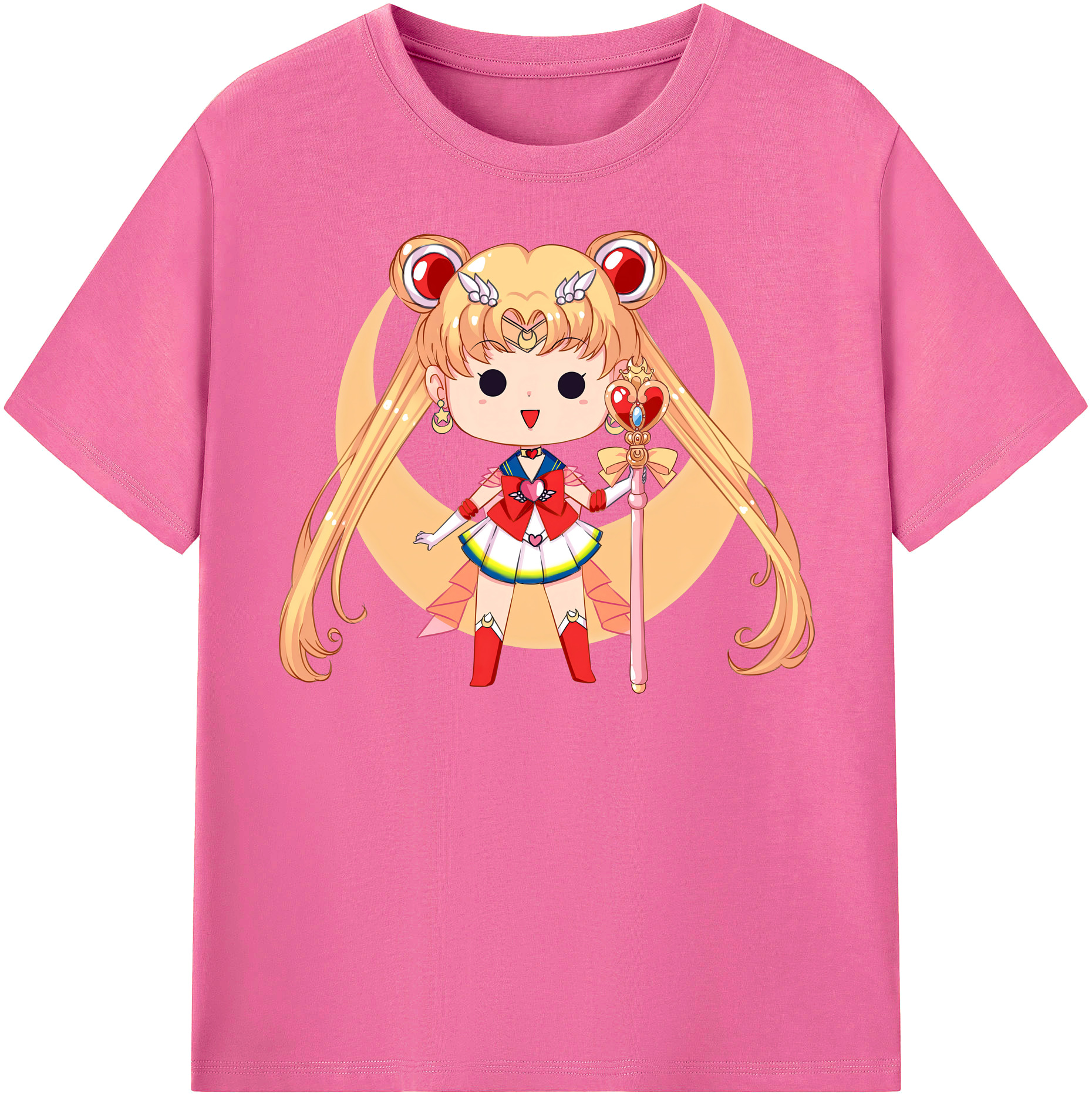 （画像用） 美少女戦士セーラームーン 月野 うさぎ つきの うさぎ Sailor Moon Tsukino Usagi レディースカジュアルプリントTシャツ（綿100％）